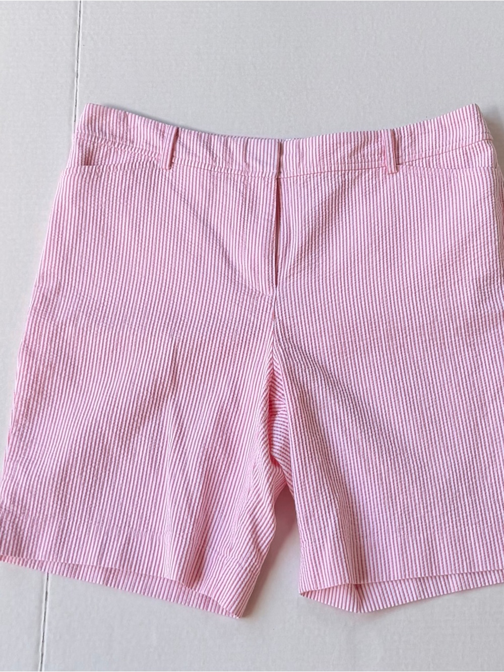 Talbots "The Perfect Short" Pink & White Seersucker Shorts - Size 12